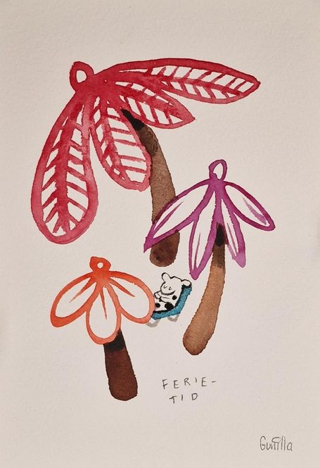 Hovedbilde Ferie-tid Orginal Akvarell